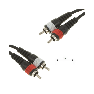 2x RCA (Cinch) to 2x RCA (Cinch) Cable - 1 metre
